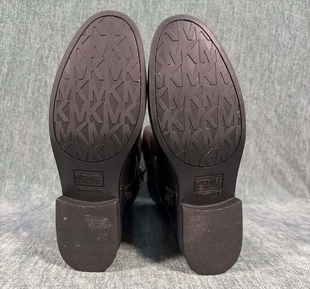 Michael Kors Riding Boots Tall Shaft Finley Bransyn Logo Detail Size 5